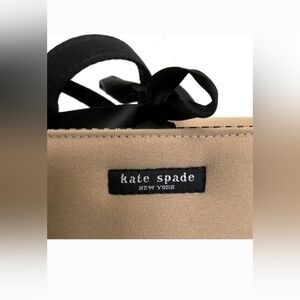 Kate Spade Sam box tote. Brown/black canvas vintage purse handbag shoulder bag